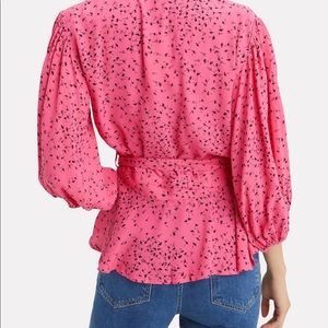 GANNI Ballerina Wrap V-Neck Top